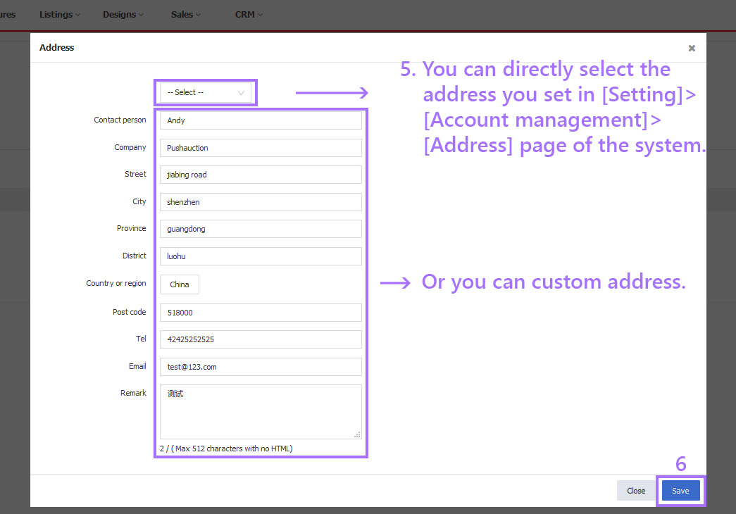 eBay address rule PushAuction